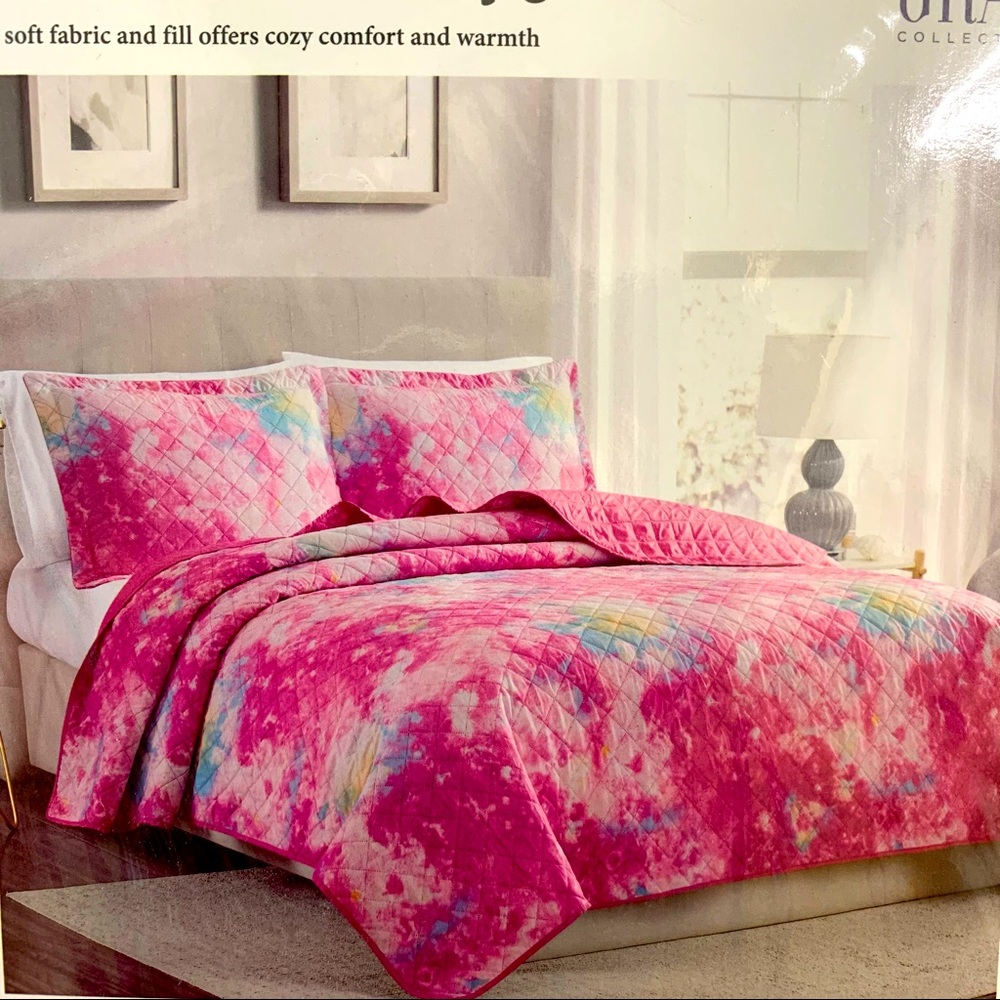 Tie Dye King Quilt Set Reversible